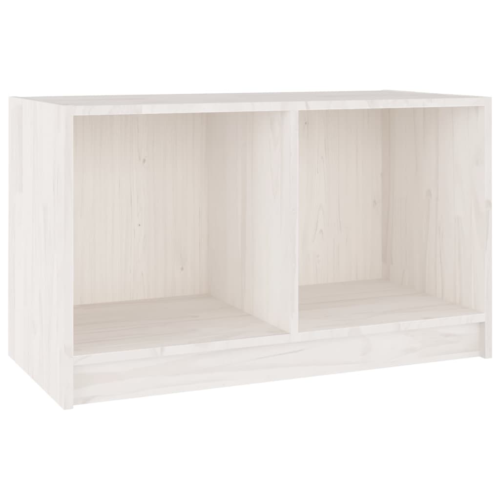 tv-bord 70x33x42 cm massivt fyrretræ hvid