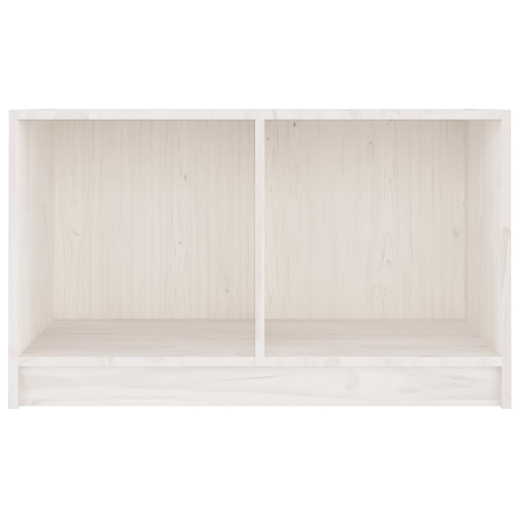 tv-bord 70x33x42 cm massivt fyrretræ hvid