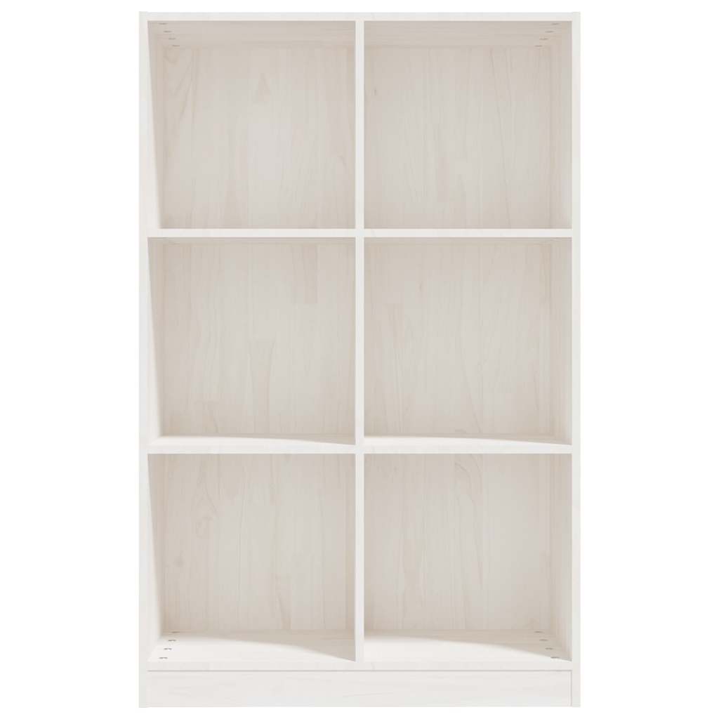 bogreol 70x33x110 cm massivt fyrretræ hvid