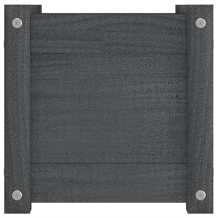 plantekasser 2 stk. 31x31x31 cm massivt fyrretræ grå