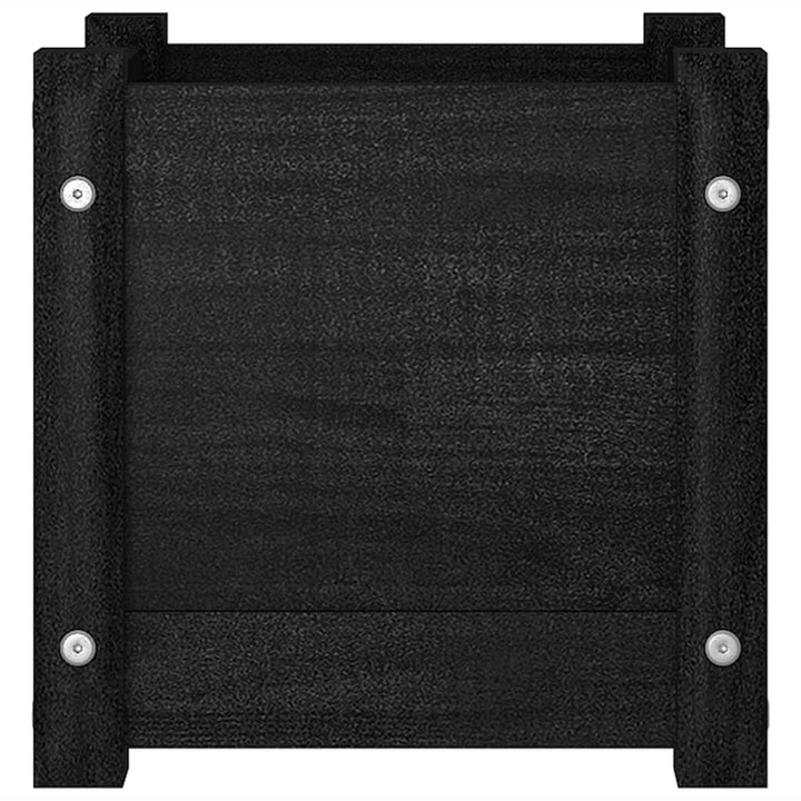 plantekasser 2 stk. 31x31x31 cm massivt fyrretræ sort