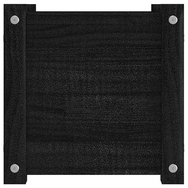 plantekasser 2 stk. 31x31x31 cm massivt fyrretræ sort
