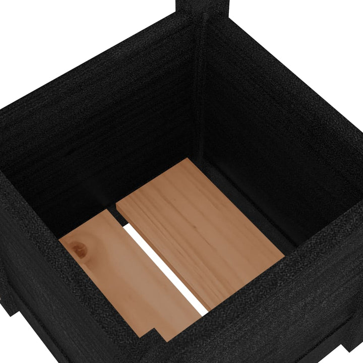 plantekasser 2 stk. 31x31x31 cm massivt fyrretræ sort