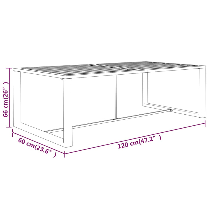 havebord 120x60x66 cm aluminium antracitgrå