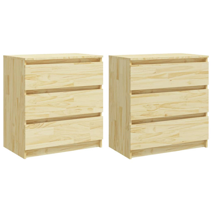 sengeborde 2 stk. 60x36x64 cm massivt fyrretræ