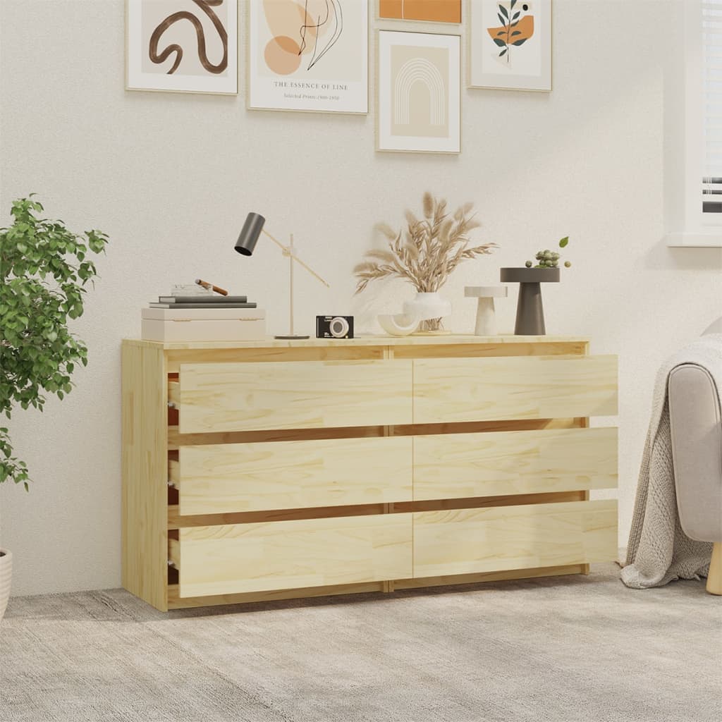 sengeborde 2 stk. 60x36x64 cm massivt fyrretræ