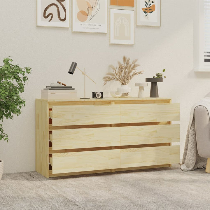 sengeborde 2 stk. 60x36x64 cm massivt fyrretræ