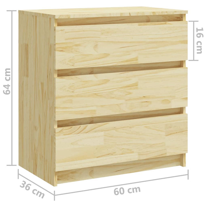 sengeborde 2 stk. 60x36x64 cm massivt fyrretræ