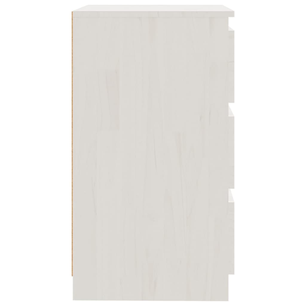 sengeskabe 2 stk. 60x36x64 cm massivt fyrretræ hvid