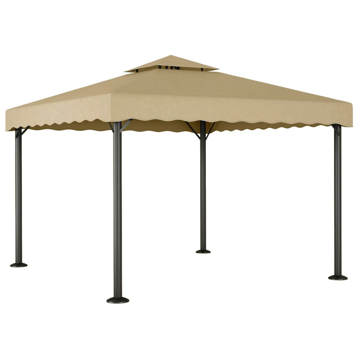 pavillon 3x3 m aluminium og stål gråbrun