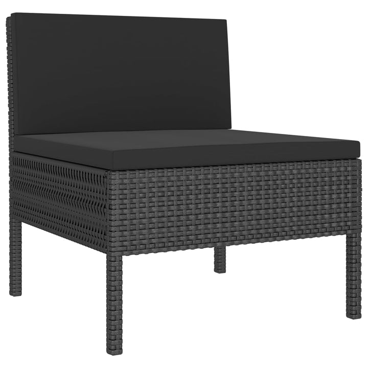 loungesæt til haven 8 dele med hynder polyrattan sort