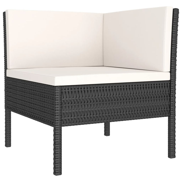 loungesæt til haven 11 dele med hynder polyrattan sort