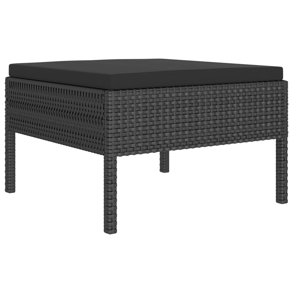 loungesæt til haven 11 dele med hynder polyrattan sort