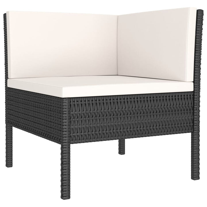 loungesæt til haven 9 dele med hynder polyrattan sort