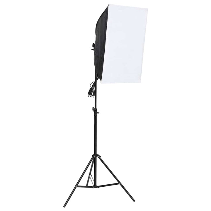 fotostudiesæt med softboxlampe + baggrund og reflektor