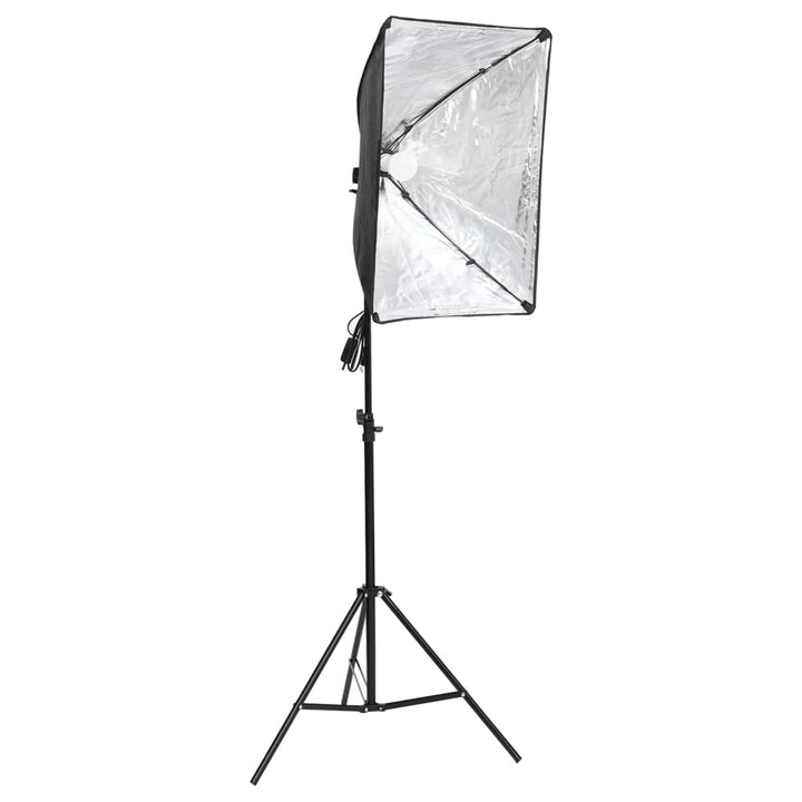 fotostudiesæt med softboxlampe + baggrund og reflektor