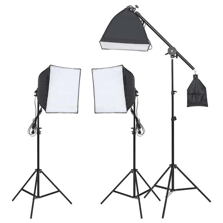 fotostudiesæt med lampesæt og baggrund