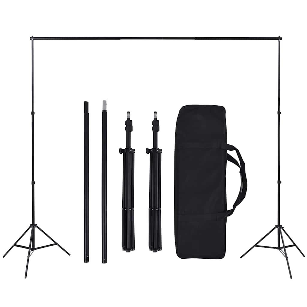 fotostudiesæt med lampesæt + baggrund og reflektor