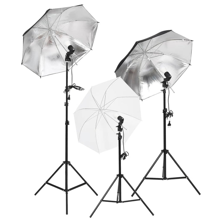fotostudiesæt med lampesæt og baggrund