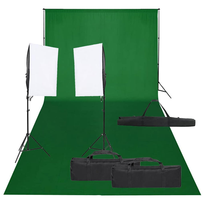 fotostudiesæt med lampesæt og baggrund