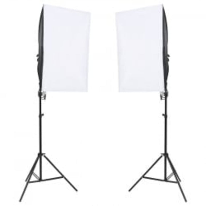 fotostudiesæt med lampesæt + baggrund og reflektor