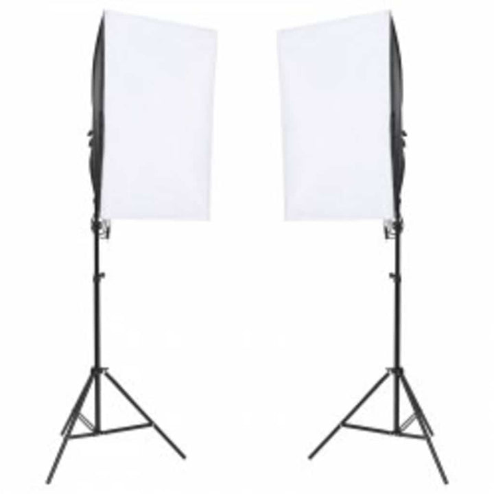 fotostudiesæt med lampesæt og baggrund