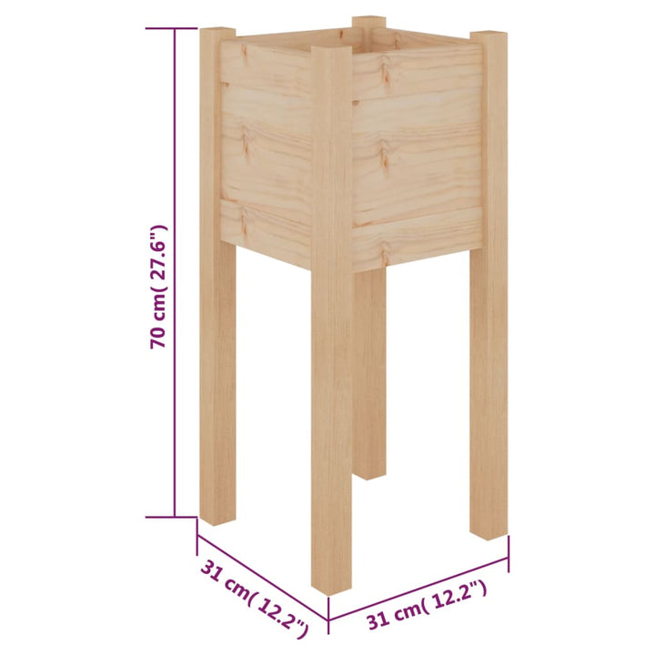 plantekasse 31x31x70 cm massivt fyrretræ