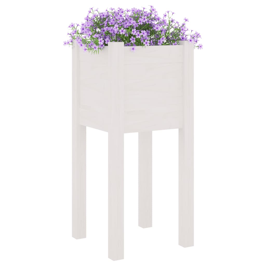 plantekasser 2 stk. 31x31x70 cm massivt fyrretræ hvid