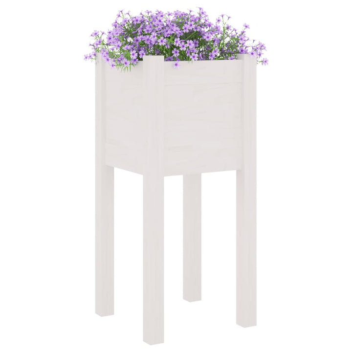 plantekasser 2 stk. 31x31x70 cm massivt fyrretræ hvid