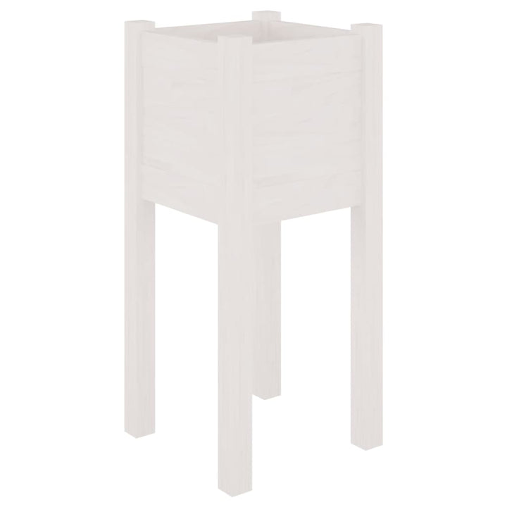 plantekasser 2 stk. 31x31x70 cm massivt fyrretræ hvid