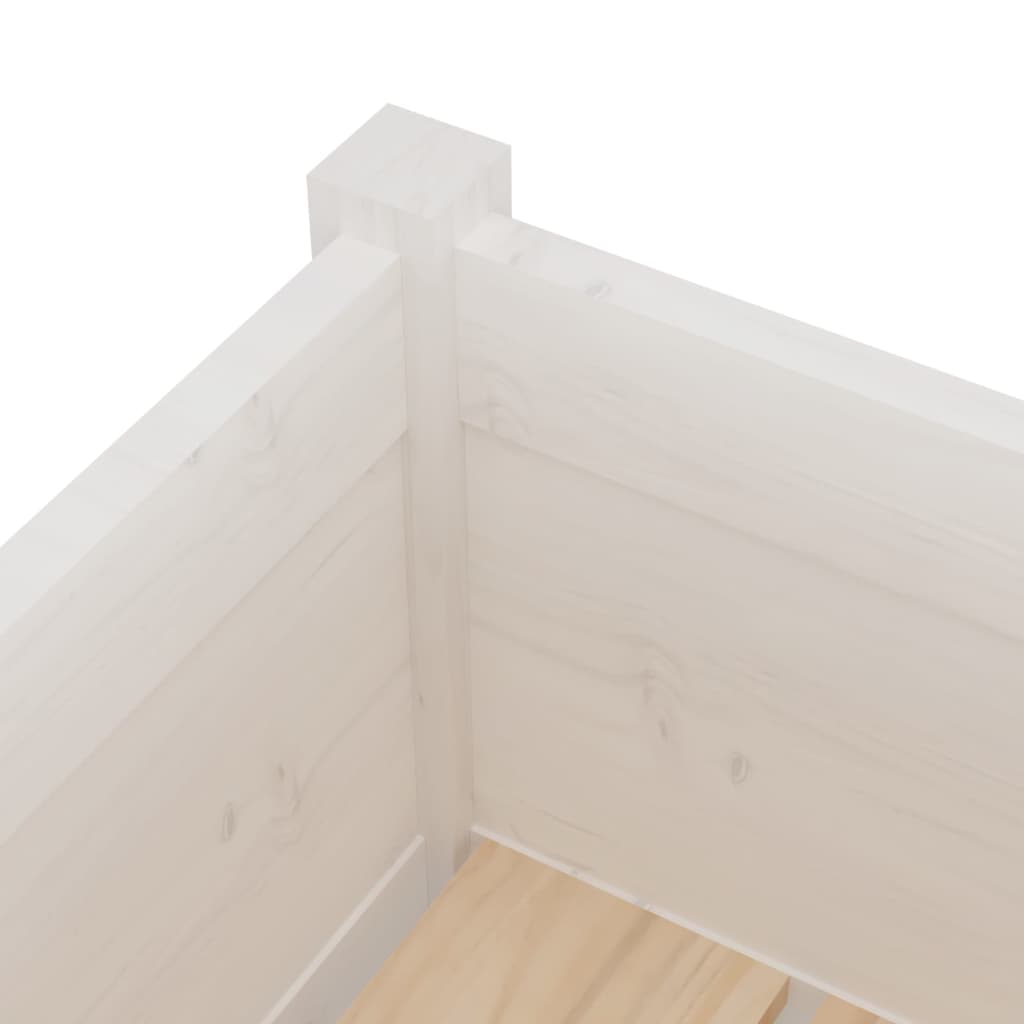 plantekasser 2 stk. 31x31x70 cm massivt fyrretræ hvid