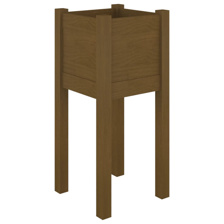 plantekasser 2 stk. 31x31x70 cm massivt fyrretræ gyldenbrun