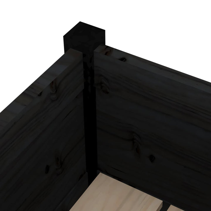 plantekasse 31x31x70 cm massivt fyrretræ sort
