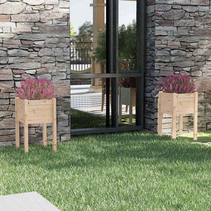 plantekasser 2 stk. 40x40x70 cm massivt fyrretræ