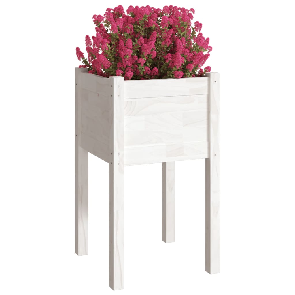 plantekasse 40x40x70 cm massivt fyrretræ hvid