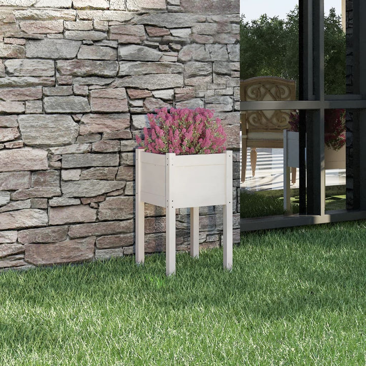 plantekasse 40x40x70 cm massivt fyrretræ hvid