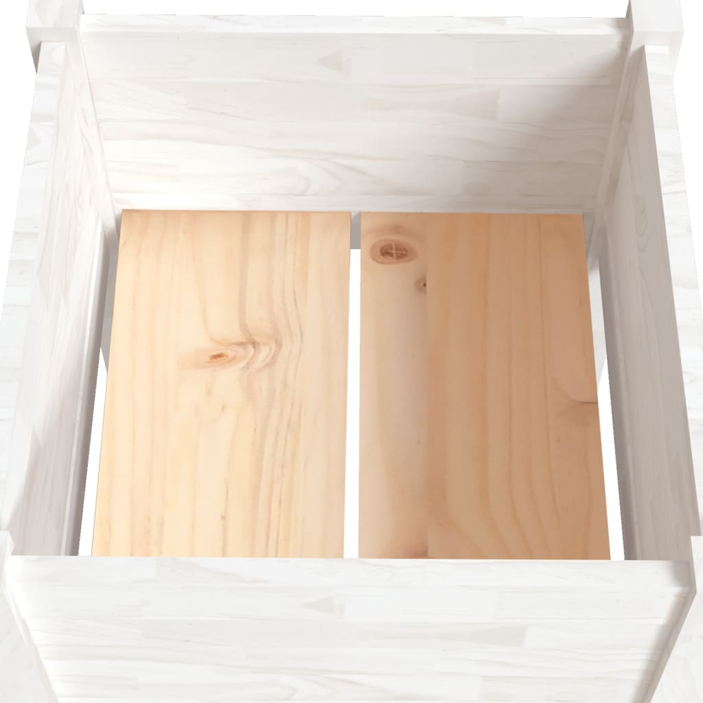 plantekasser 2 stk. 40x40x70 cm massivt fyrretræ hvid