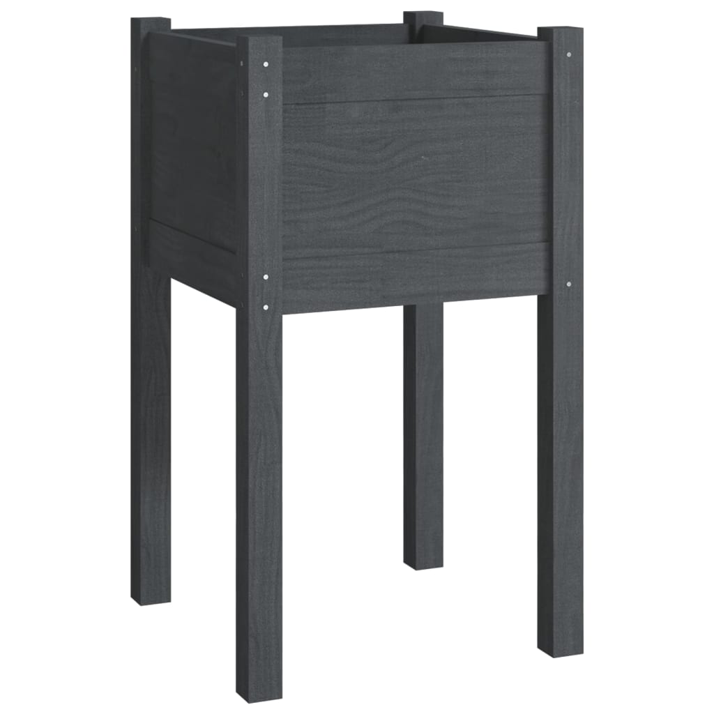 plantekasser 2 stk. 40x40x70 cm massivt fyrretræ grå