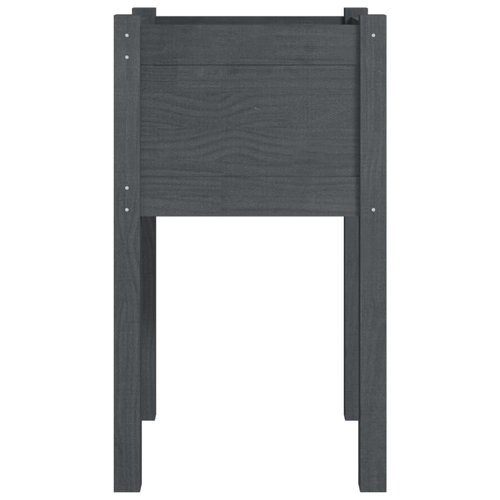 plantekasser 2 stk. 40x40x70 cm massivt fyrretræ grå