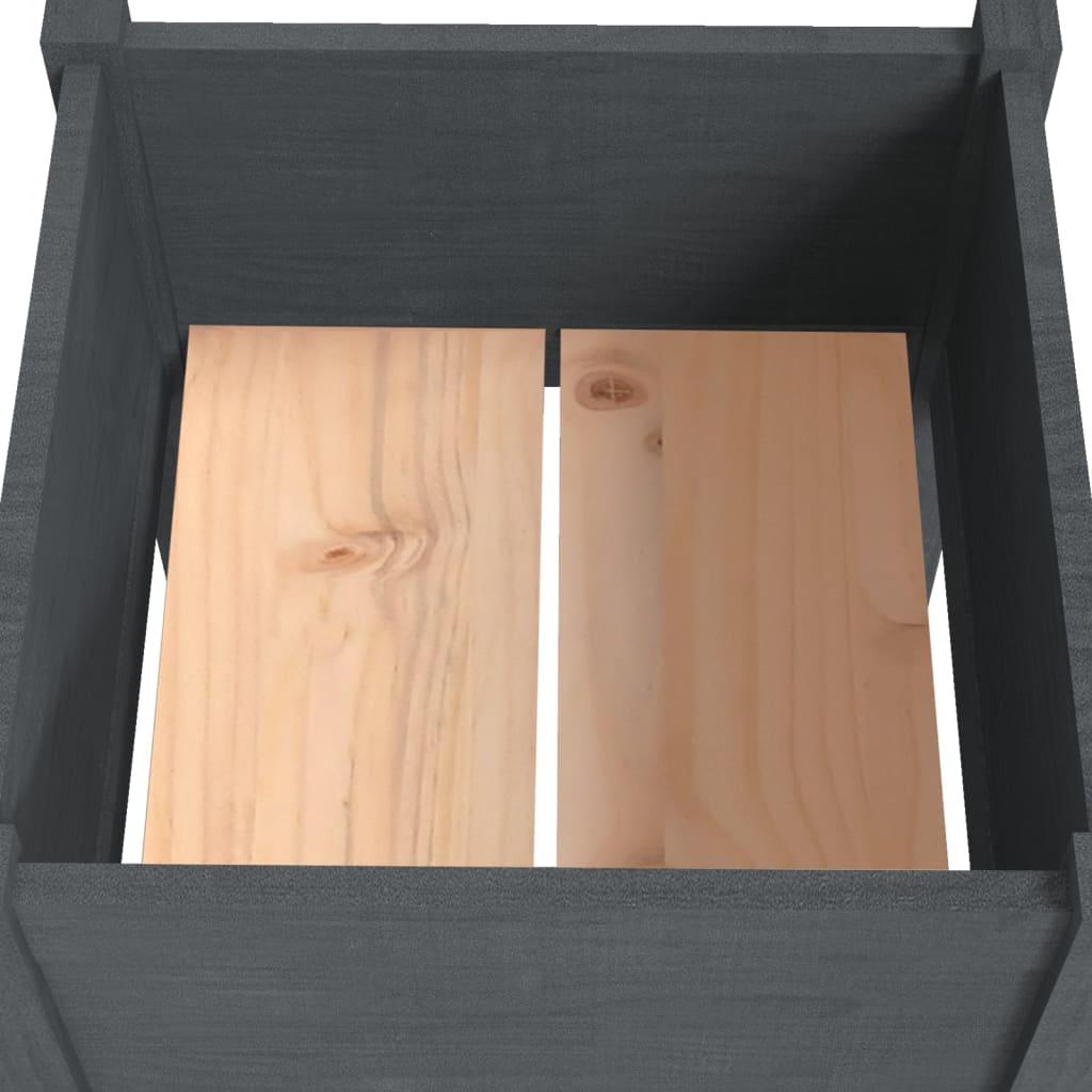 plantekasser 2 stk. 40x40x70 cm massivt fyrretræ grå
