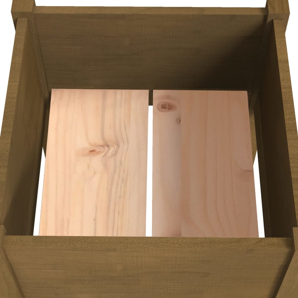 plantekasse 40x40x70 cm massivt fyrretræ gyldenbrun