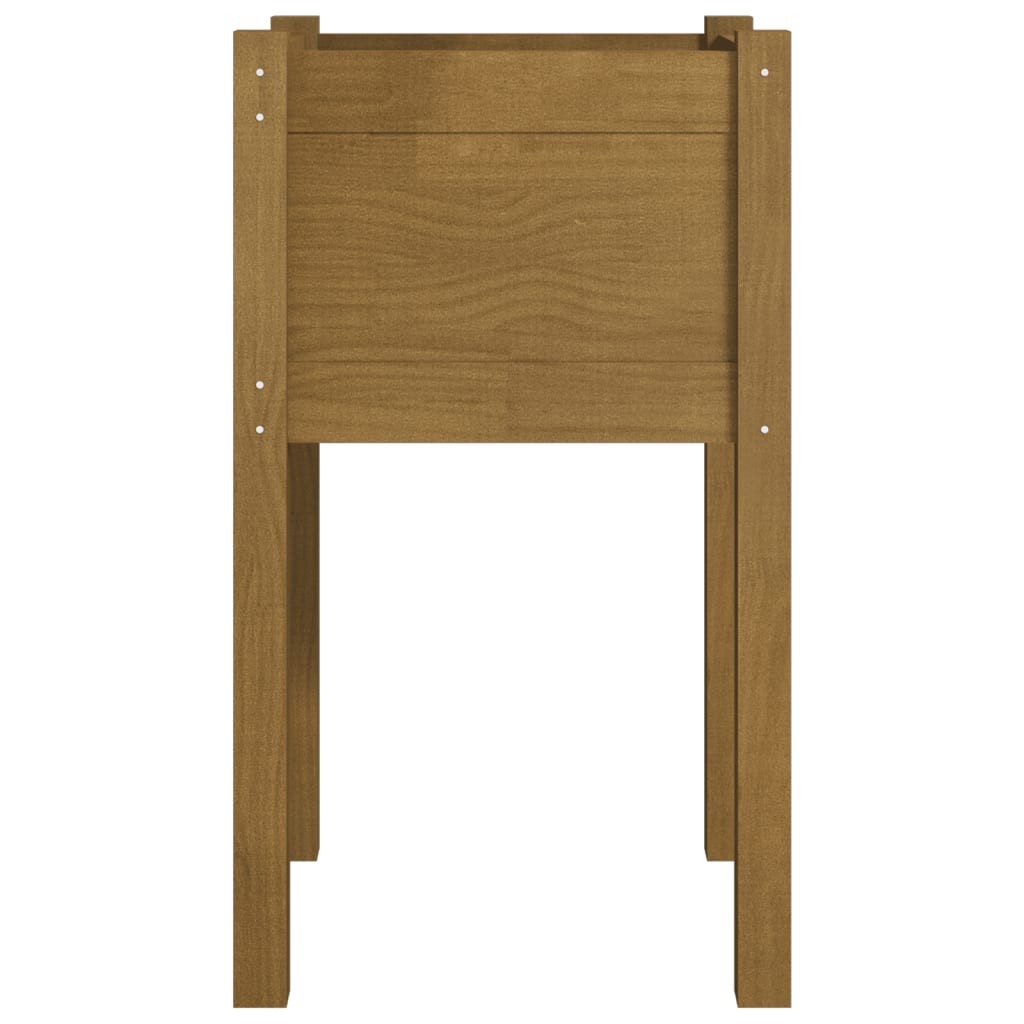 plantekasser 2 stk. 40x40x70 cm massivt fyrretræ gyldenbrun