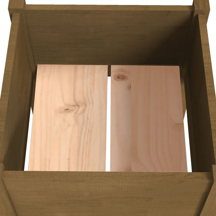 plantekasser 2 stk. 40x40x70 cm massivt fyrretræ gyldenbrun