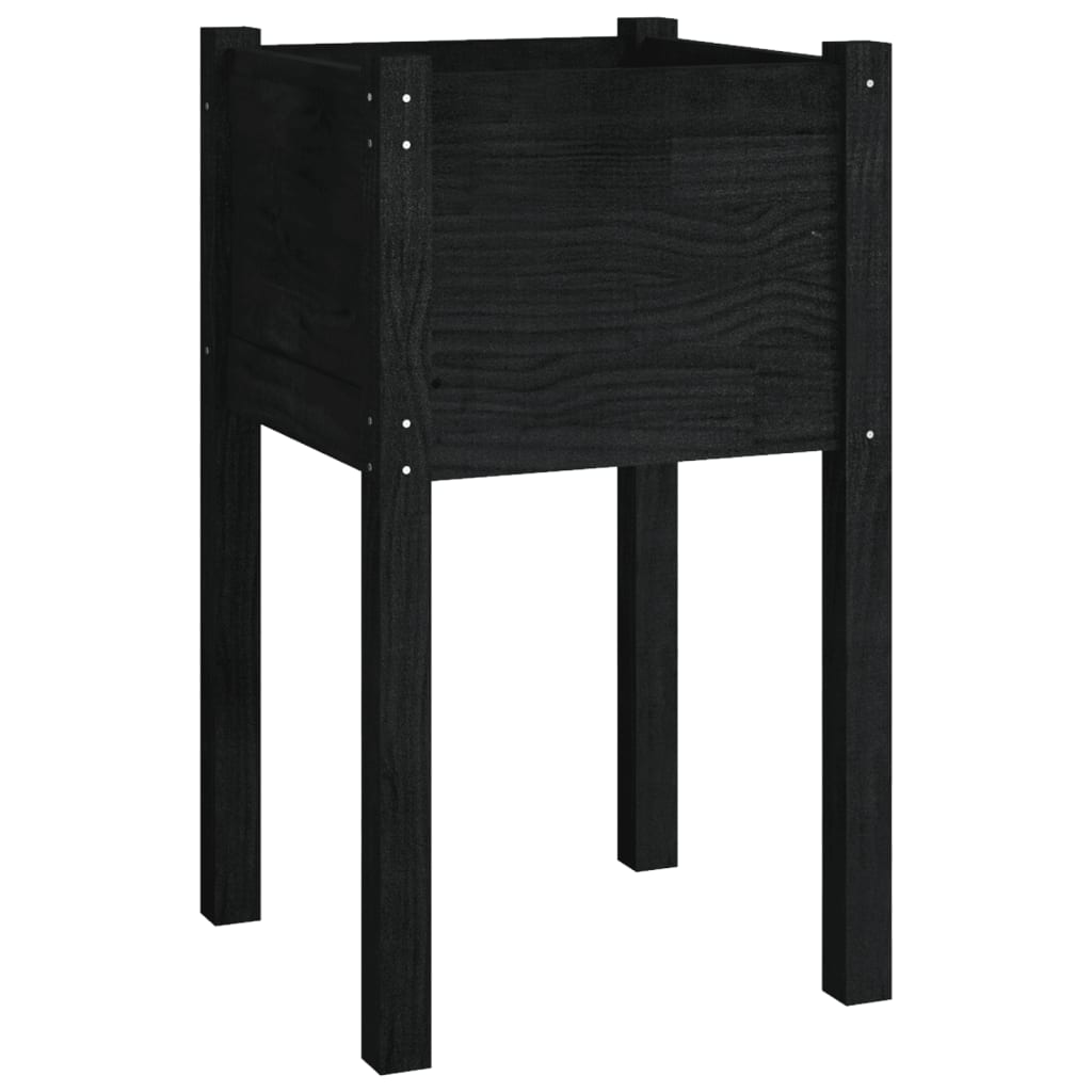 plantekasser 2 stk. 40x40x70 cm massivt fyrretræ sort