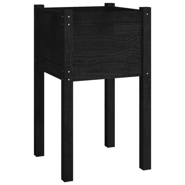 plantekasser 2 stk. 40x40x70 cm massivt fyrretræ sort