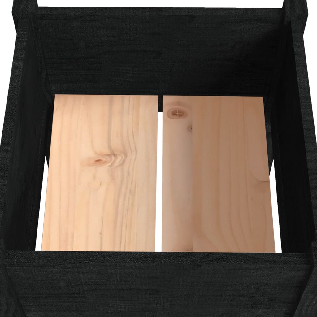 plantekasser 2 stk. 40x40x70 cm massivt fyrretræ sort