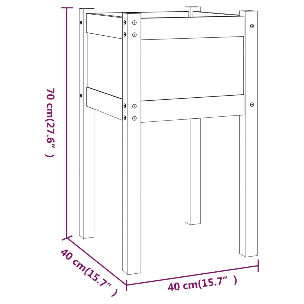 plantekasse 50x50x70 cm massivt fyrretræ