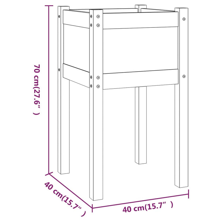 plantekasse 50x50x70 cm massivt fyrretræ
