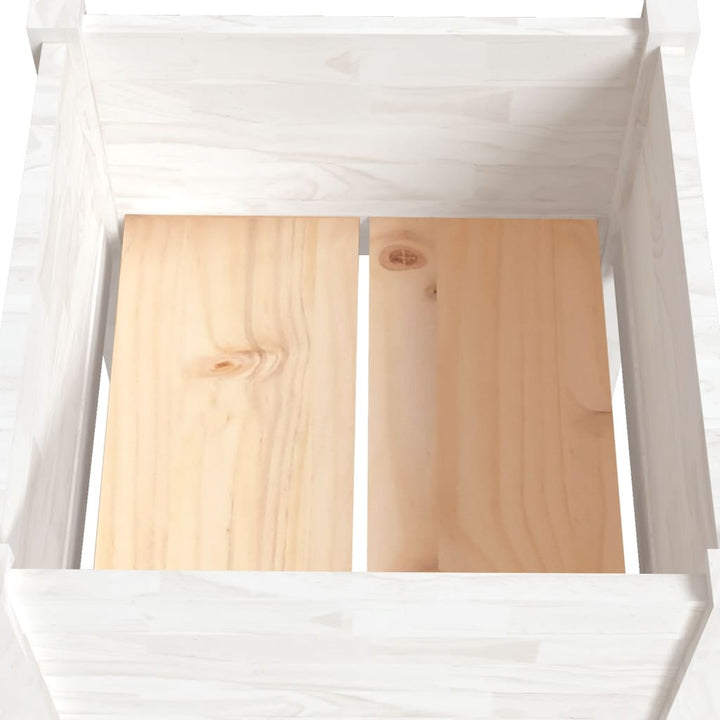 plantekasse 50x50x70 cm massivt fyrretræ hvid
