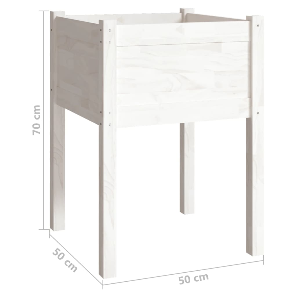 plantekasse 50x50x70 cm massivt fyrretræ hvid